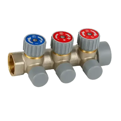 [HB-08206-3] Collettore Nichelato Frontale 3 Vie